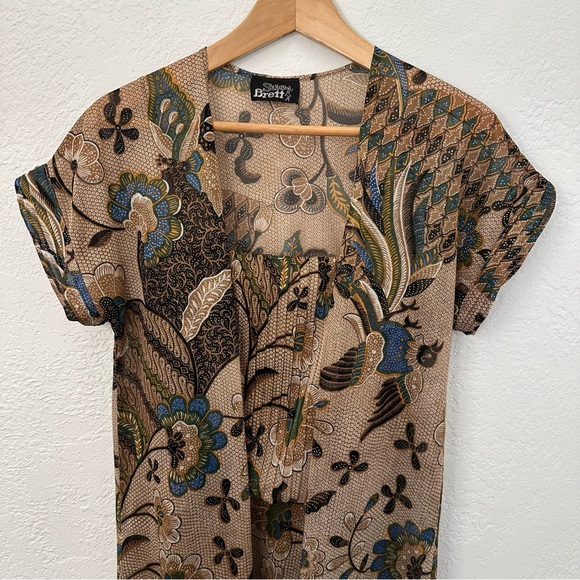 Vintage 70s Sue Brett Floral Midi Dress with Matching Kimono - Picture 5 of 14